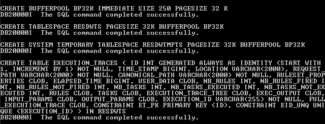 DB20000I  The SQL command completed successfully.